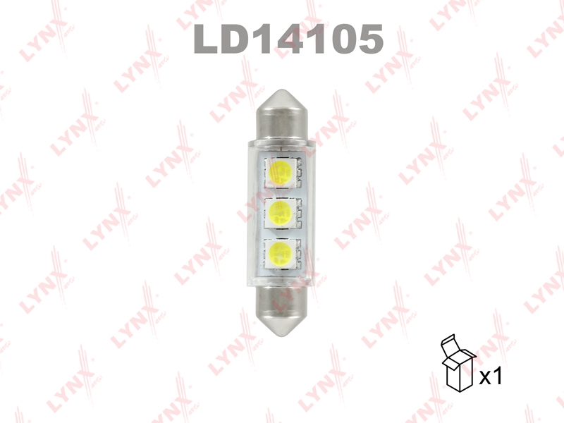 LYNXAUTO LD14105 Лампа LED C5W 12V SV8.5 T11X41mm 6900K