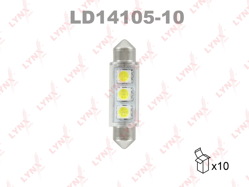 LYNXAUTO LD1410510 Лампа LED C5W 12V SV8.5 T11X41mm 6900K
