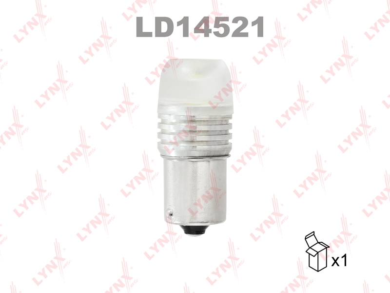 LYNXAUTO LD14521 Лампа светодиодная LED P21W S25 12V BA15s SMDx1 12000K