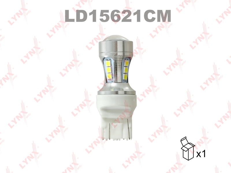 LYNXAUTO LD15621CM Лампа светодиодная (LED) W21/5W T20 12V W3x16q 7000K