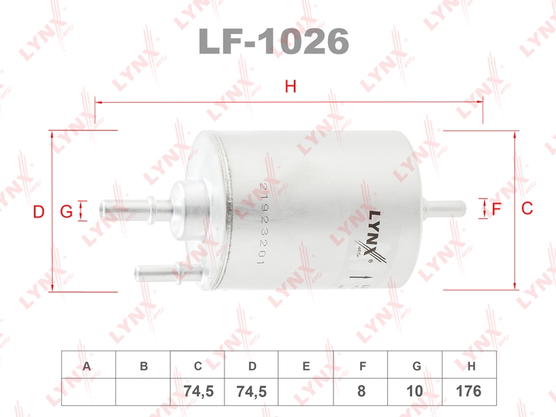 LYNXAUTO LF1026 Фильтр топливный