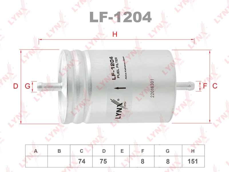 LYNXAUTO LF1204 Фильтр топливный