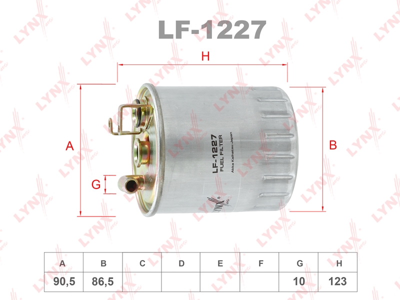 LYNXAUTO LF1227 Фильтр топливный MB SPRINTER (901-905) 2.2D/2.7D/VITO (638) 2.2D