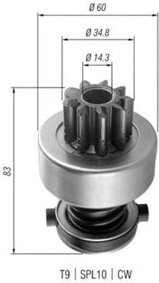 MAGNETI MARELLI 940113020358 Бендикс стартера
