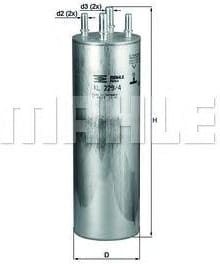 MAHLE KL2294 Фильтр топливный VW T5 1.9TDI,2.5TDI 2003-
