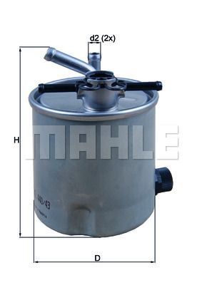 MAHLE KL44043 Фильтр топливный NISSAN X-TRAIL 2.2D 03-/RENAULT MAXITY 07-