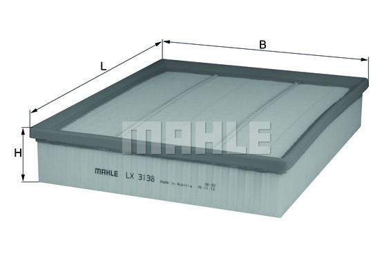 MAHLE LX3138 Фильтр воздушный VW AMAROK 2.0D 10-
