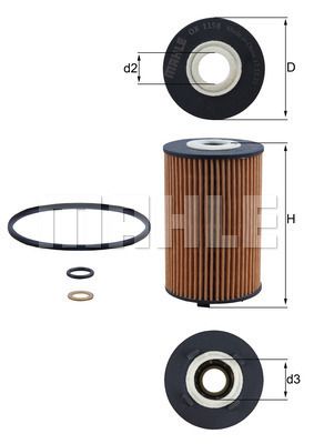 MAHLE OX1158D Фильтр масляный SSANGYONG ACTYON 10- 2.0 (бензин)