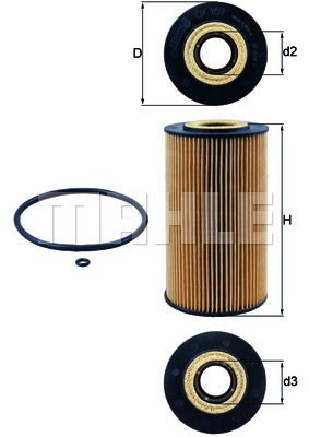 MAHLE OX169D Фильтр масляный MB W220 S400CDI/G 400CDI