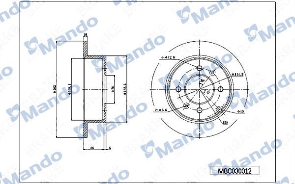 MANDO MBC030014 Диск тормозной