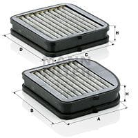MANN-FILTER CUK220002 Фильтр салона MB W210/W220 угольный (упак.2шт.)