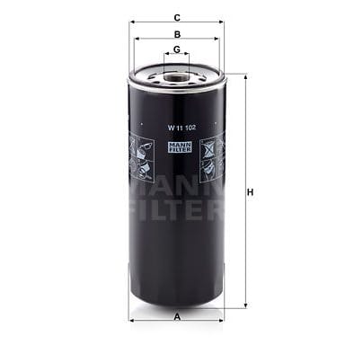 MANN-FILTER W11102 Фильтр масляный VOLVO, FREIGHTLINER, FAW, HINO, IVECO, MACK, MAZ, URAL, GAZON NEXT