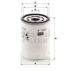 MANN-FILTER W7034 Фильтр масляный FORD: TOURNEO CUSTOM 2.0TDCi 12/15-, TRANSIT 2.0TDCi/2.0TDCi 4x4 16-, TRANSIT CUSTOM 2.0TDCi 12/15-