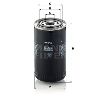 MANN-FILTER W950 Фильтр масляный W950