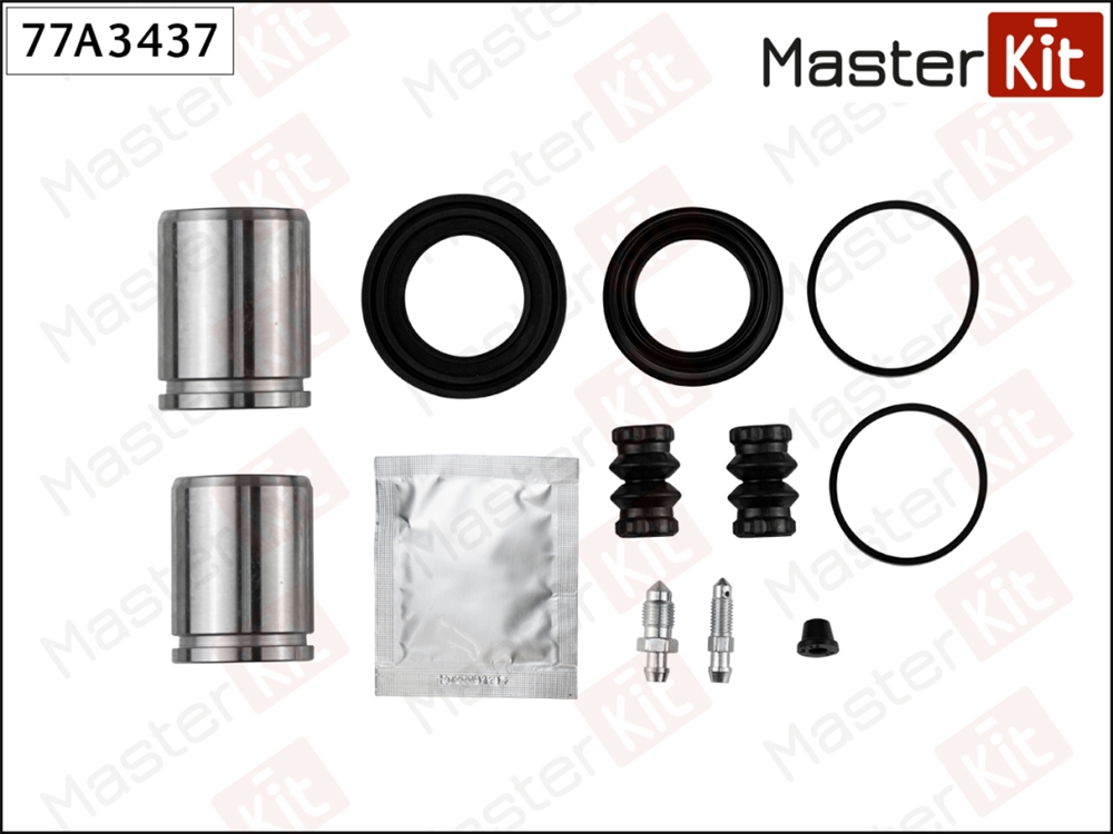 MASTERKIT 77A3437 Ремкомплект тормозного суппорта+поршень CITROEN C5 02-08, PEUGEOT407  05-04-