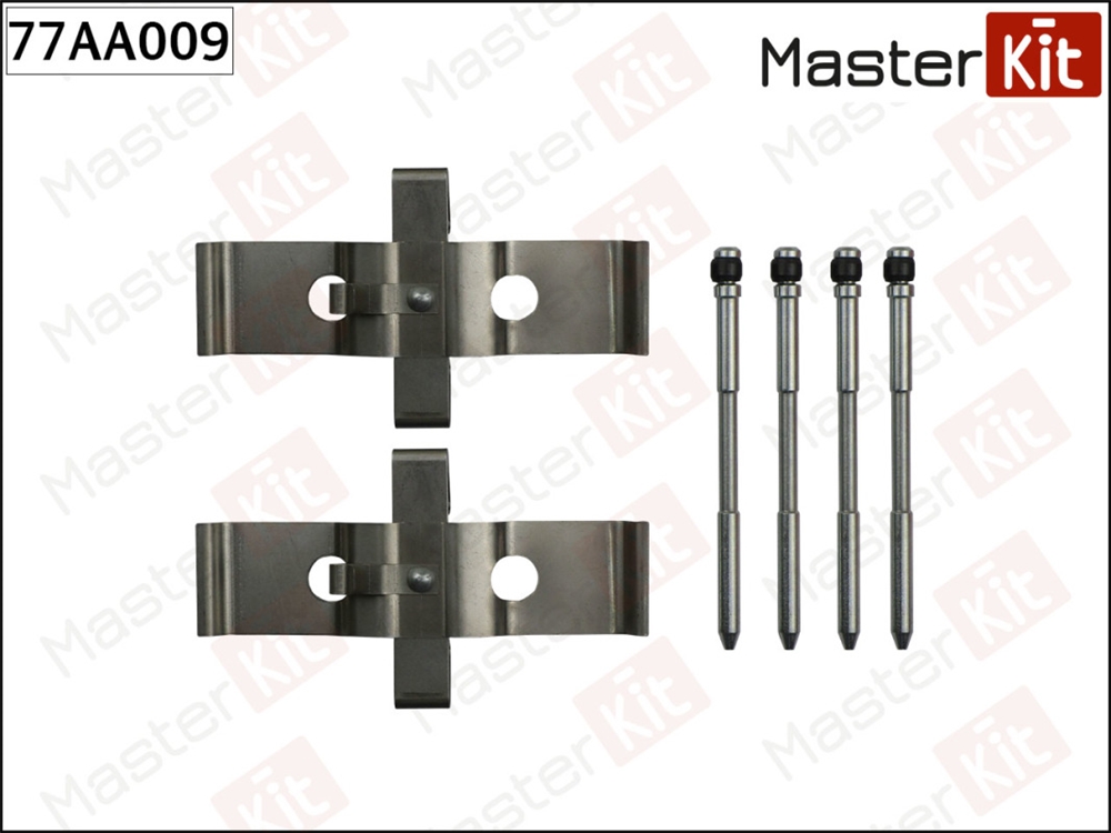 MASTERKIT 77AA009 Комплект установочный дисковых колодок VOLKSWAGEN TOUAREG 01-10- 77AA009