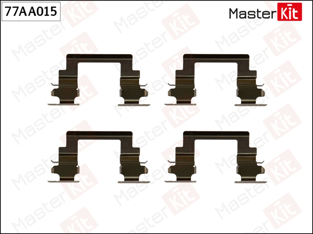 MASTERKIT 77AA015 Комплект установочный колодок тормозных mitsubishi lancer vi cs 00->11, vii cx 07-, asx 10-