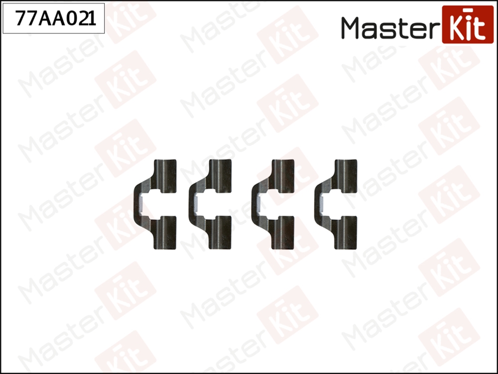 MASTERKIT 77AA021 Комплект установочный тормозных колодок Skoda Fabia II(542) 06-14,Citroen C4 II(B7) 09-