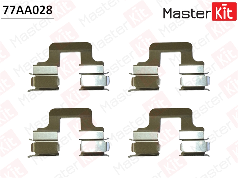 MASTERKIT 77AA028 Комплект установочный дисковых колодок VOLKSWAGEN PASSAT 05-10-, JETTA III,IV, GOLF V, VI, VII 03- 77AA028