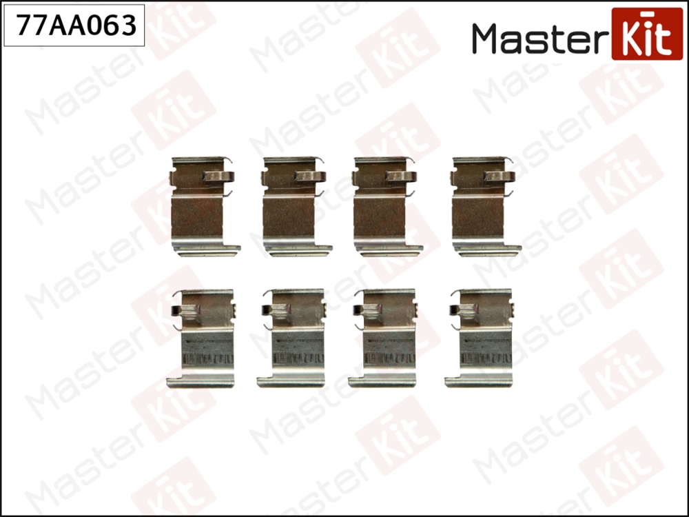 MASTERKIT 77AA063 Комплект установочный тормозных колодок Mitsubishi Colt V(CJ ,CP ),Lancer VI(CJ-CP ) 95-04