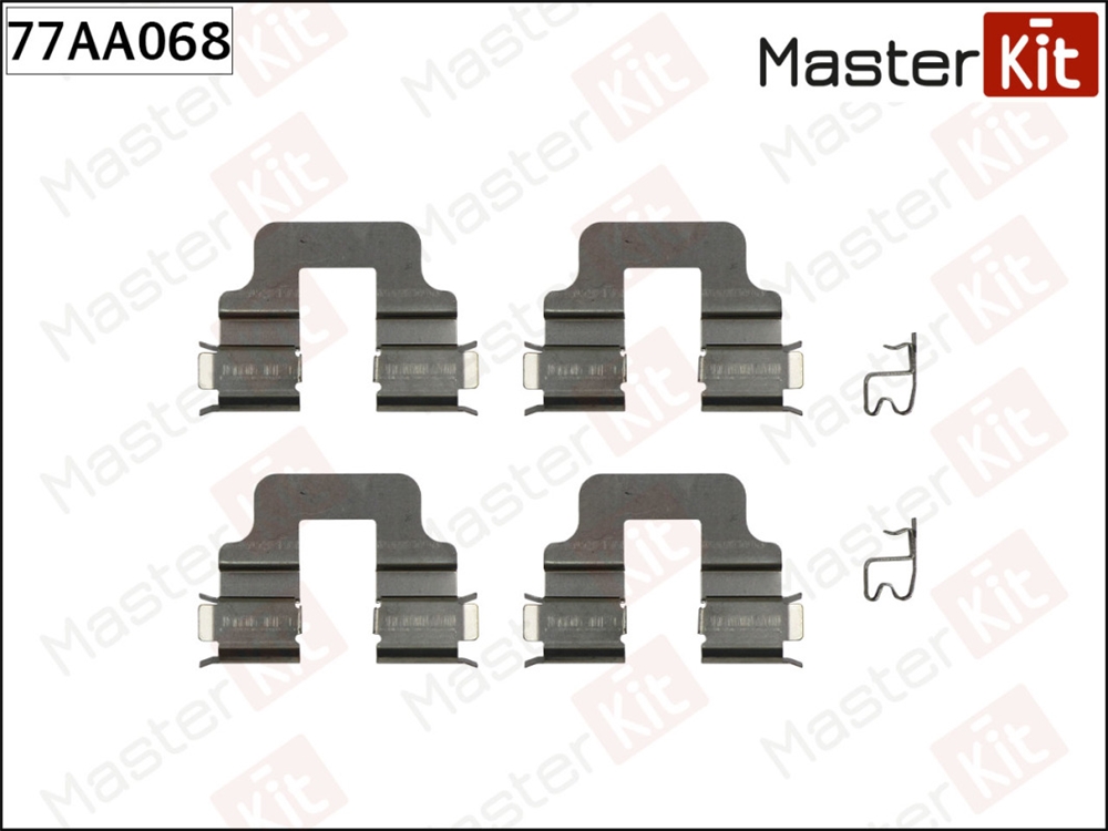 MASTERKIT 77AA068 Комплект установочный дисковых колодок OPEL ASTRA G, H 98-09, CORSA C, MINI R50,R53,R56 06- 77AA068