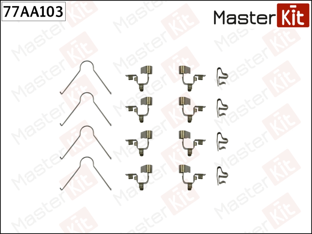 MASTERKIT 77AA103 Комплект установочный колодок тормозных toyota camry 02-83->01-88, carina -92, corolla e8e9e10 -1