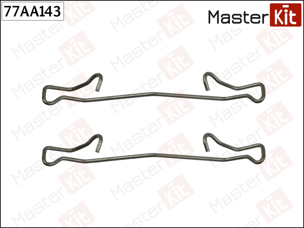 MASTERKIT 77AA143 Комплект установочный тормозных колодок FORD FUSION 02-, TOYOTA YARIS 05-, RENAULT SANDERO I 77AA143