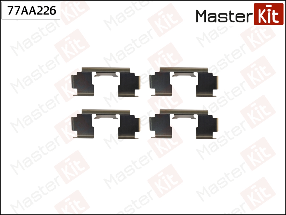 MASTERKIT 77AA226 Комплект установочный тормозных колодок Honda Civic VII(ES,ET) 00-06,Rover 45(RT) 00-05