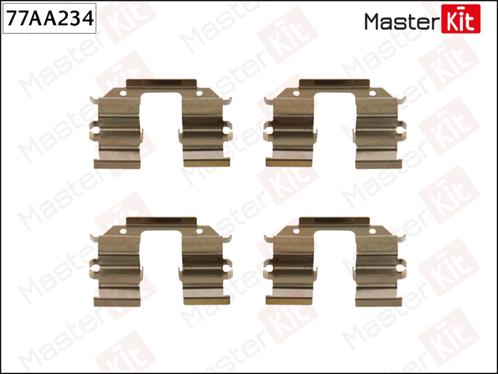 MASTERKIT 77AA234 Комплект установочный тормозных колодок DAEWOO NEXIA, LANOS, MATIZ 09-98-, CHEVROLET SPARK 77AA234