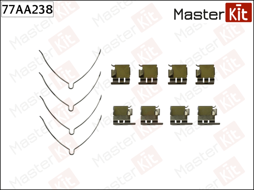 MASTERKIT 77AA238 Комплект установочный колодок TOYOTA AVENSIS 97 -