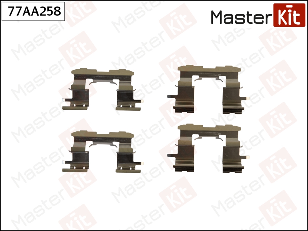 MASTERKIT 77AA258 Комплект установочный тормозных колодок Toyota PRIUS 2000- 77AA258