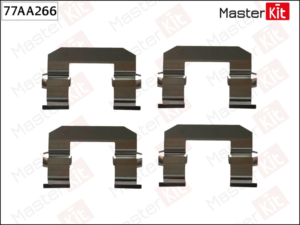 MASTERKIT 77AA266 Комплект установочный тормозных колодок Kia Sorento I(JC) 02-,Hyundai Santa Fe I(SM) 00-06