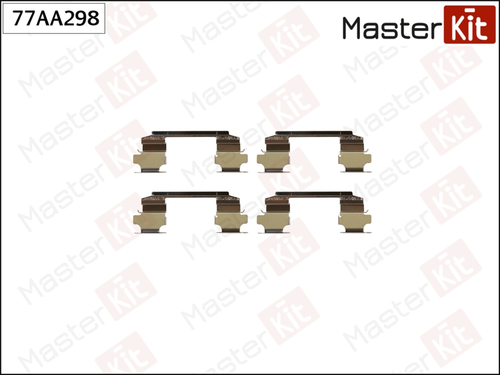 MASTERKIT 77AA298 Комплект установочный тормозных колодок Nissan X-Trail(T30) 01-13