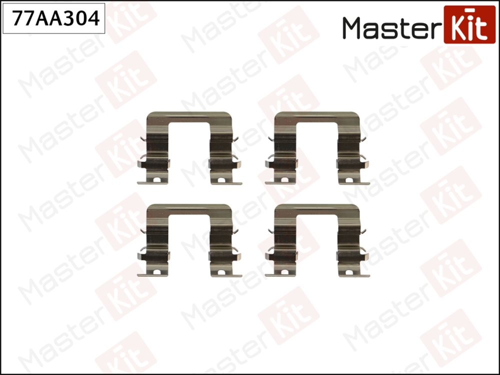 MASTERKIT 77AA304 Комплект установочный тормозных колодок Kia Picanto(TA) 11-,Mitsubishi Colt VI(Z3 A) 02-12