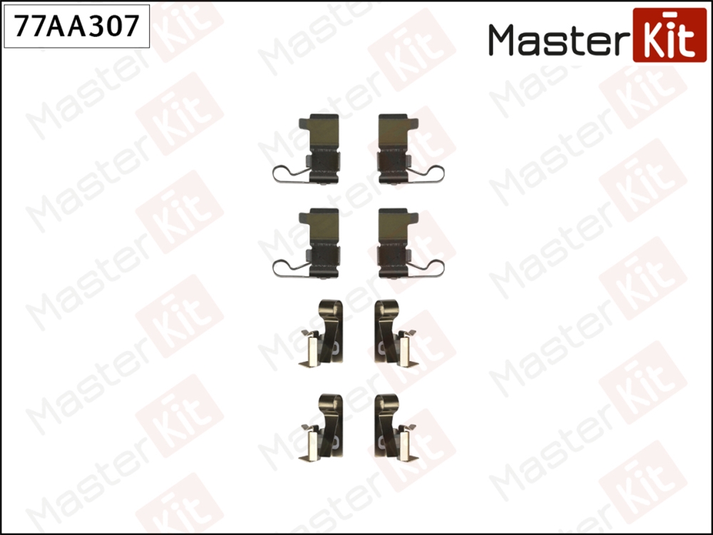 MASTERKIT 77AA307 Комплект установочный тормозных колодок Toyota Camry( V1 ),Carina E( T19 ) 91-98