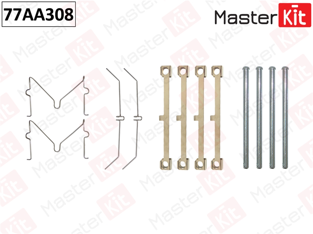 MASTERKIT 77AA308 Комплект установочный тормозных колодок TOYOTA LAND CRUISER 01-98- 77AA308