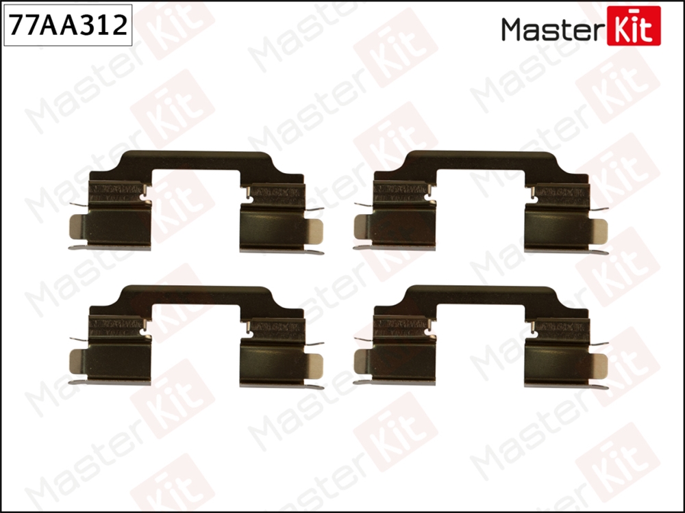 MASTERKIT 77AA312 Комплект установочный тормозных колодок Honda Civic VIII(FD,FA) 05-,Suzuki SX4(EY,GY) 06-