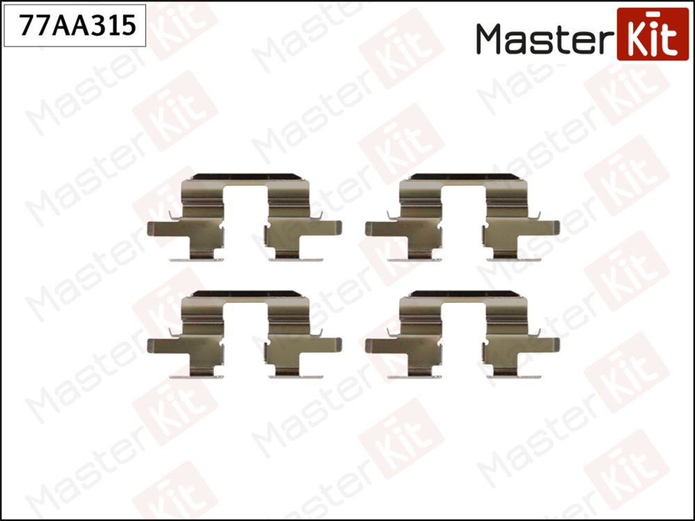MASTERKIT 77AA315 Комплект установочный тормозных колодок Subaru Forester(SG ),Legacy IV(BP) 02-12