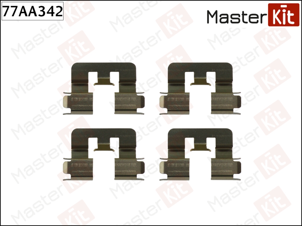 MASTERKIT 77AA342 Комплект установочный тормозных колодок TOYOTA COROLLA ( E12 ) 03-01-07-07 77AA342