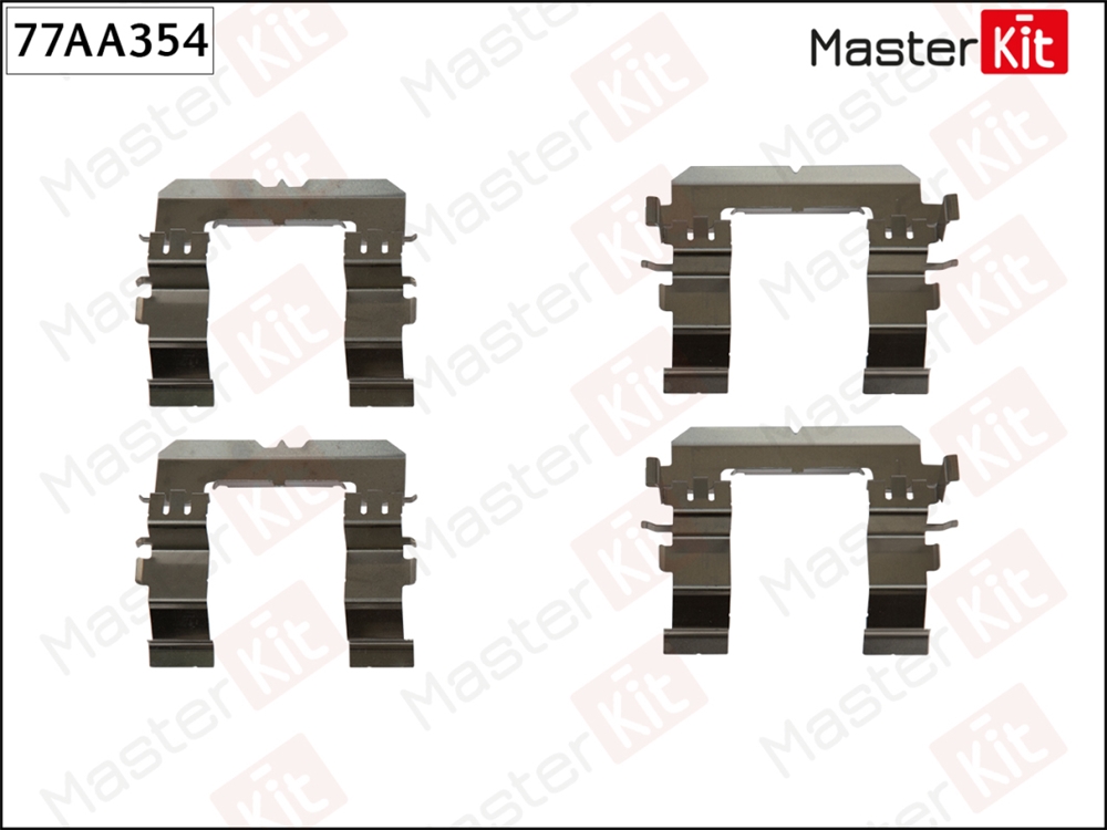 MASTERKIT 77AA354 Комплект установочный тормозных колодок Subaru Legacy IV(BL),Outback(BL,BP) 03-15