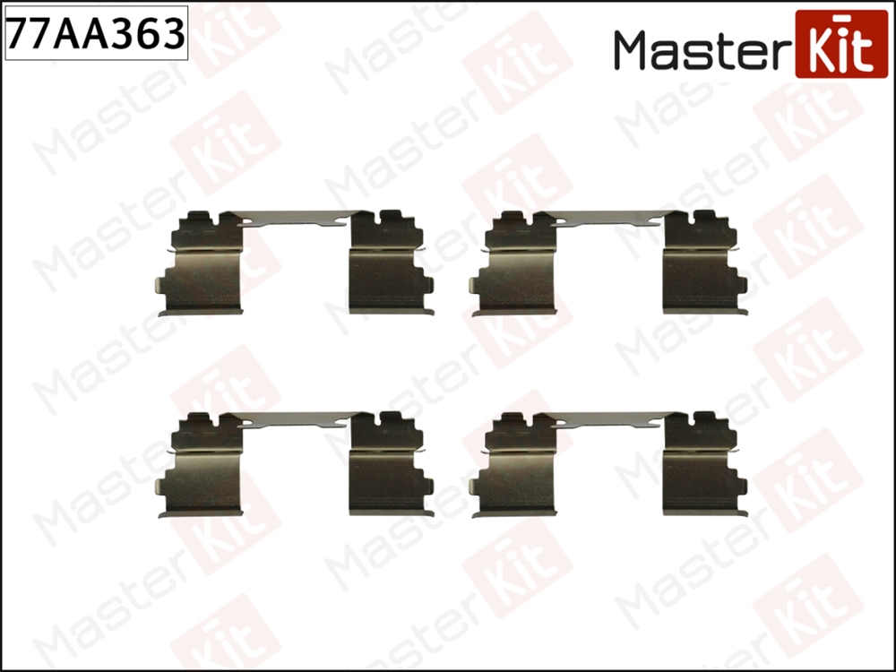 MASTERKIT 77AA363 Комплект установочный тормозных колодок Iveco Daily IV 06-11,Nissan Cabstar(F24M,F24W) 06-1