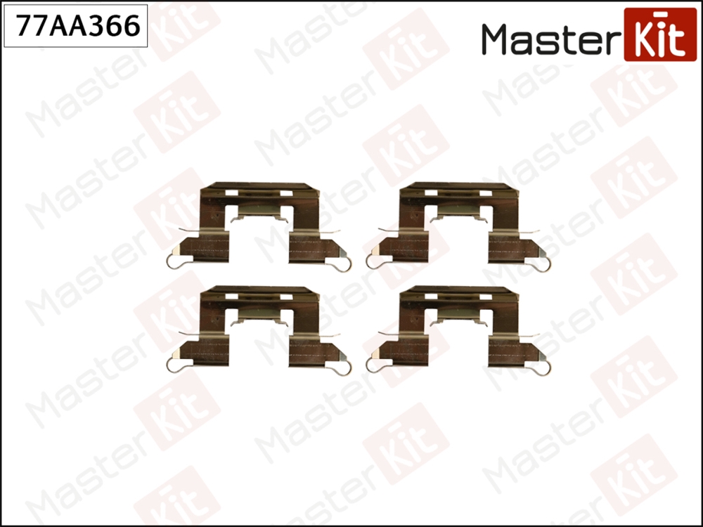 MASTERKIT 77AA366 Комплект установочный тормозных колодок Mazda 3(BK) 03-09,Ford Fiesta VI(CB1,CCN) 08-