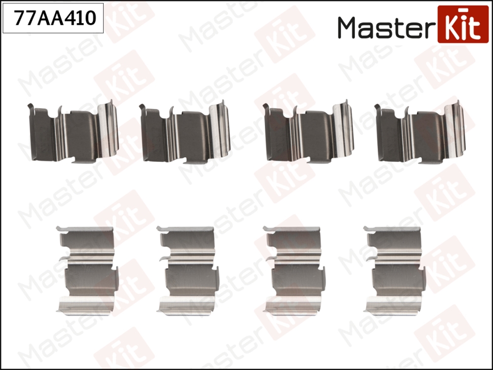 MASTERKIT 77AA410 Комплект установочный колодок тормозных mitsubishi montero 04-00->12-06, grandis 04-04->