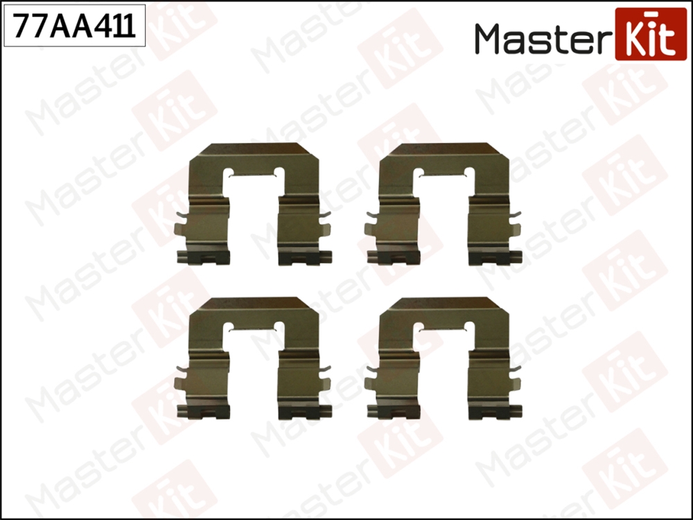 MASTERKIT 77AA411 Комплект установочный тормозных колодок HYUNDAI SANTA FE 03-06-, KIA SORENTO 11-09- 77AA411