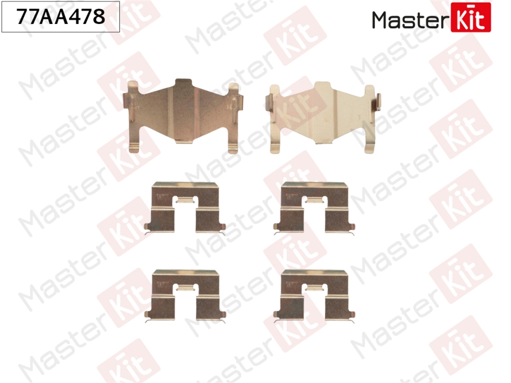 MASTERKIT 77AA478 Комплект установочный тормозных колодок Nissan Almera I(N15) 95-01