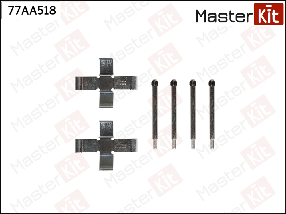 MASTERKIT 77AA518 Комплект установочный тормозных колодок Mazda 3(BM,BN) 13-,Opel Corsa E(X15) 14-