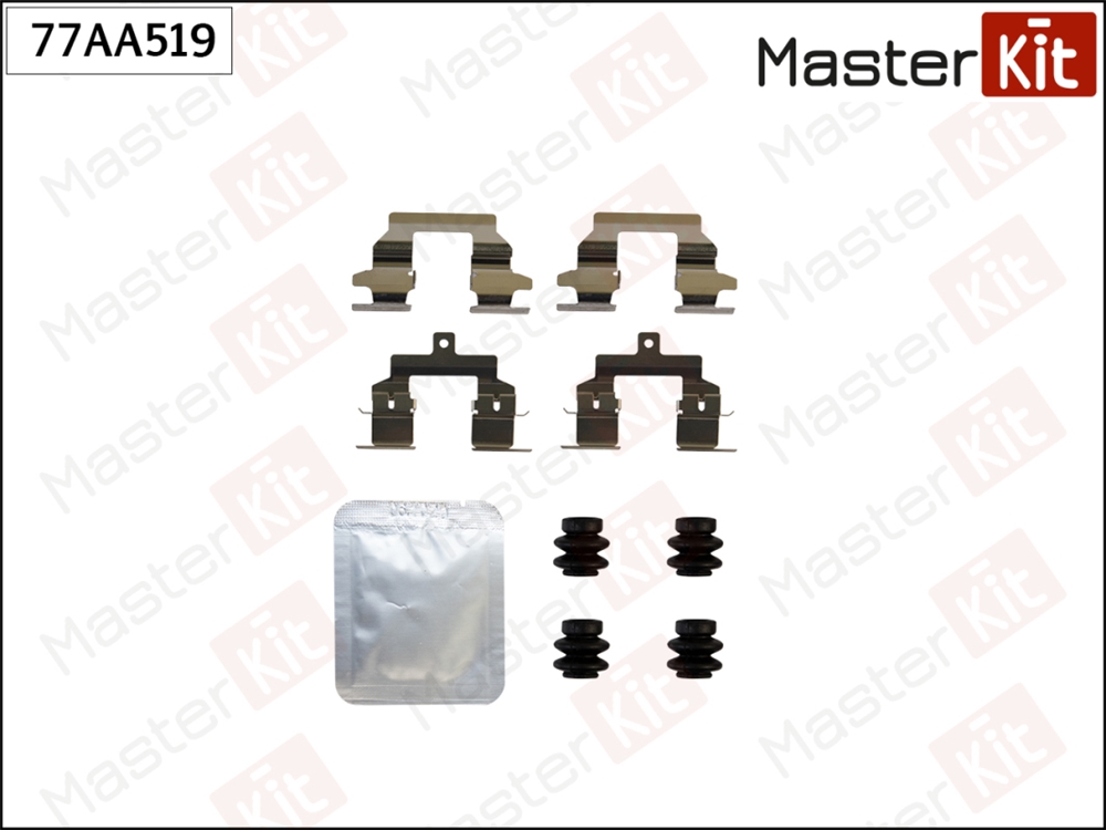 MASTERKIT 77AA519 Комплект установочный тормозных колодок Nissan Qashqai +2 I(J10,JJ10),X-Trail(T31) 06-14