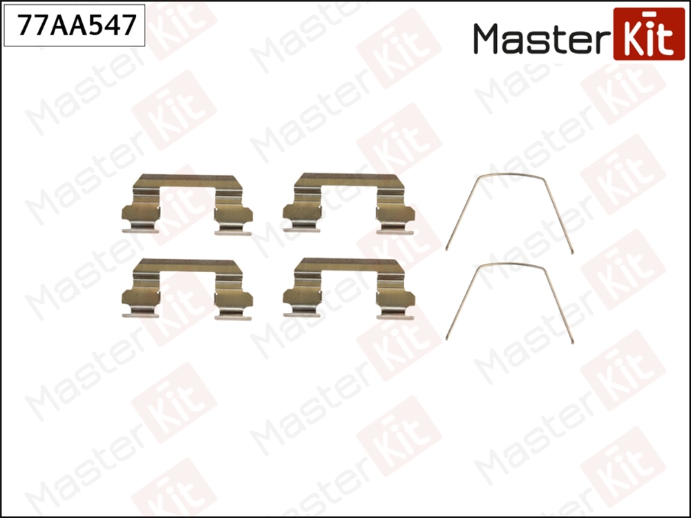 MASTERKIT 77AA547 Комплект установочный тормозных колодок Nissan Tiida(C11,SC11) 04-13