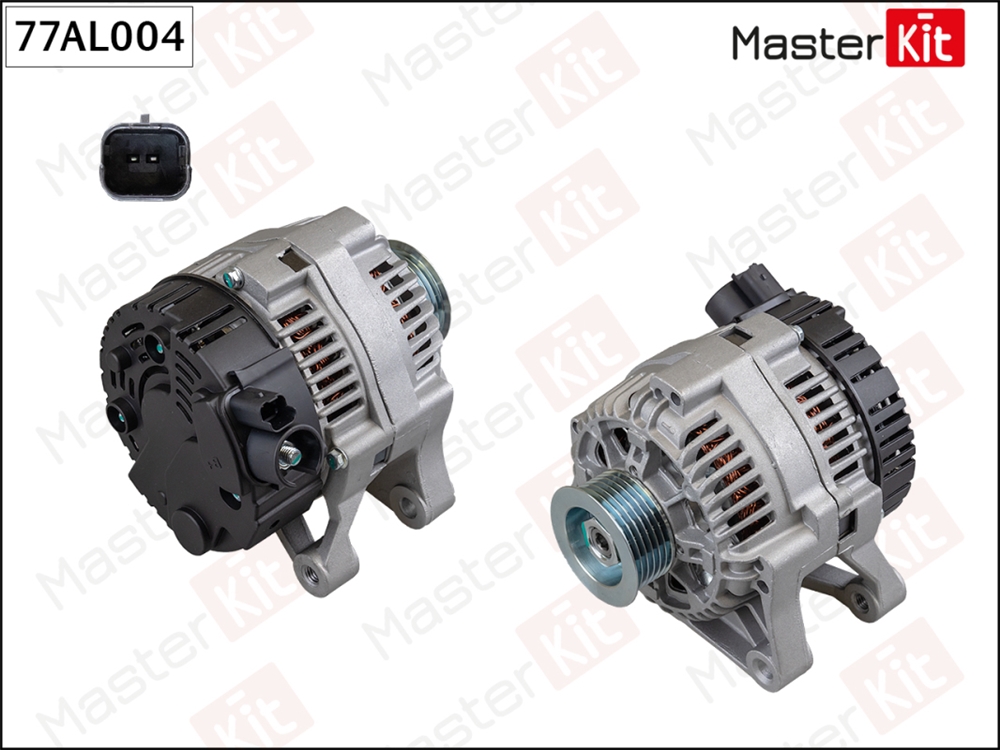 MASTERKIT 77AL004 Генератор Citroen Berlingo(B9) 08-,Fiat Scudo(220) 96-06,Peugeot 206(2L ,2M ) 09- (14V,70A)