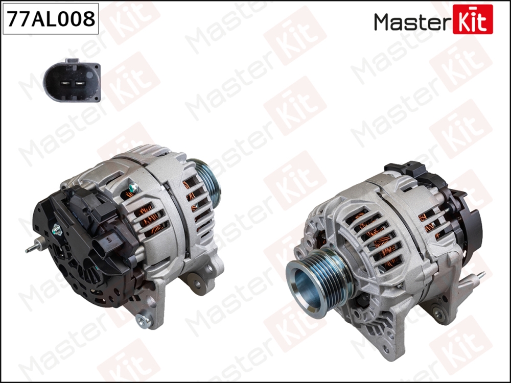 MASTERKIT 77AL008 Генератор Audi A2(8Z0),A3(8L1) 96-06,Skoda Fabia II(542) 06-14,VW Polo(9N ) 01-12 (14V,90A)